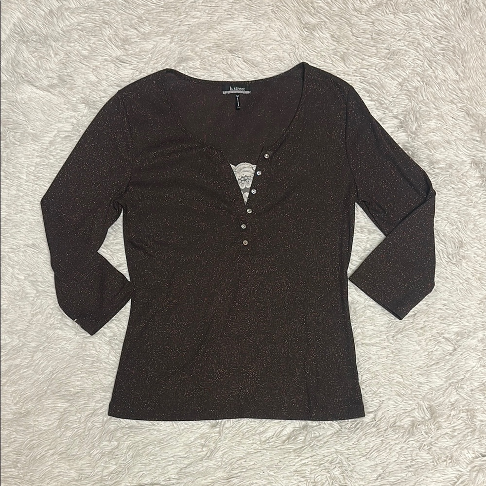 Y2K B. street glitter brown Blouse